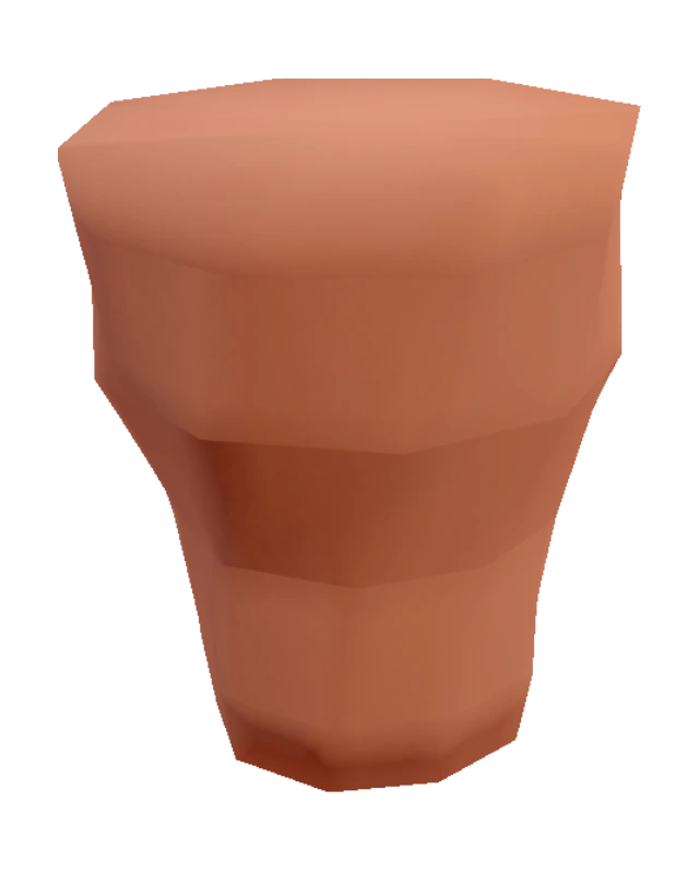 A tapered vessel broken into crystalline facets