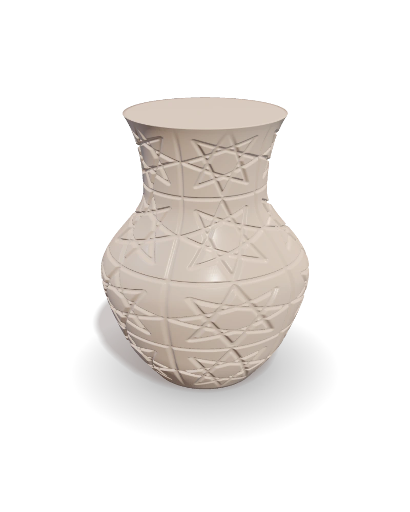 A bottle carved with the Foundry girih pattern